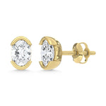 14K Yellow Gold Lab Grown Diamond 1/2 Ct.Tw. Oval Stud Earrings  Picasso Gold & Diamond Jewelry