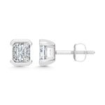 14K White Gold Lab Grown Diamond 1/2 Ct.Tw. Radiant Stud Earrings  Picasso Gold & Diamond Jewelry