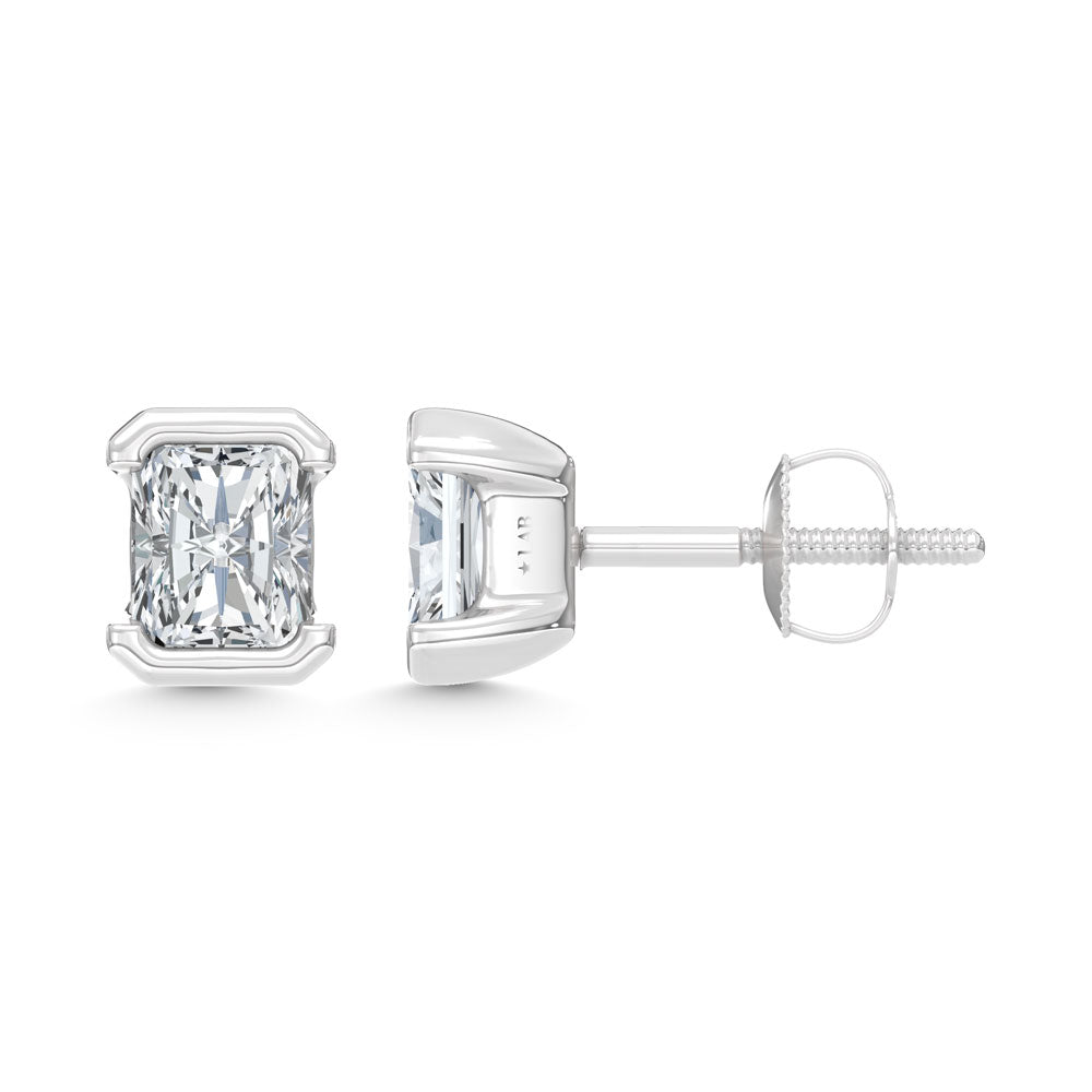 14K White Gold Lab Grown Diamond 1/2 Ct.Tw. Radiant Stud Earrings  Picasso Gold & Diamond Jewelry
