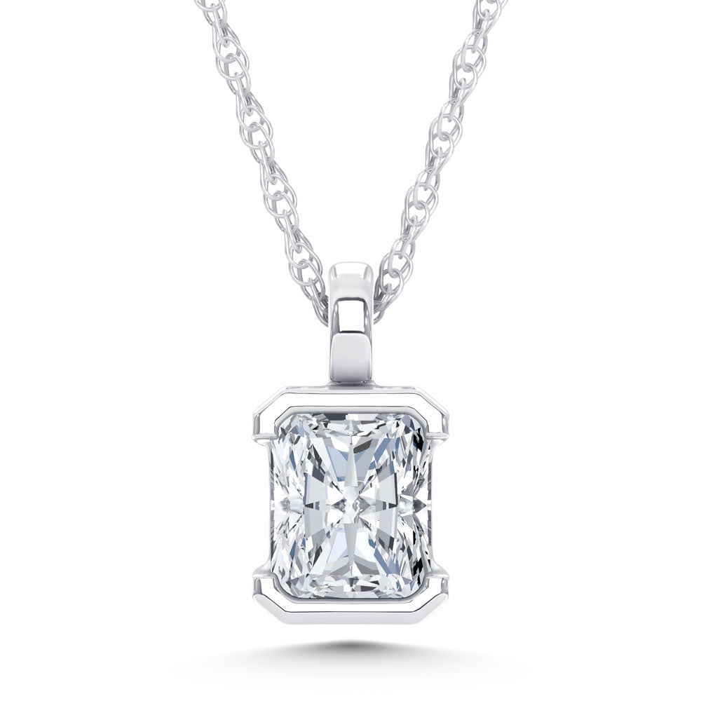 14K White Gold Lab Grown Diamond 1/2 Ct.Tw. Radiant Pendant  Picasso Gold & Diamond Jewelry