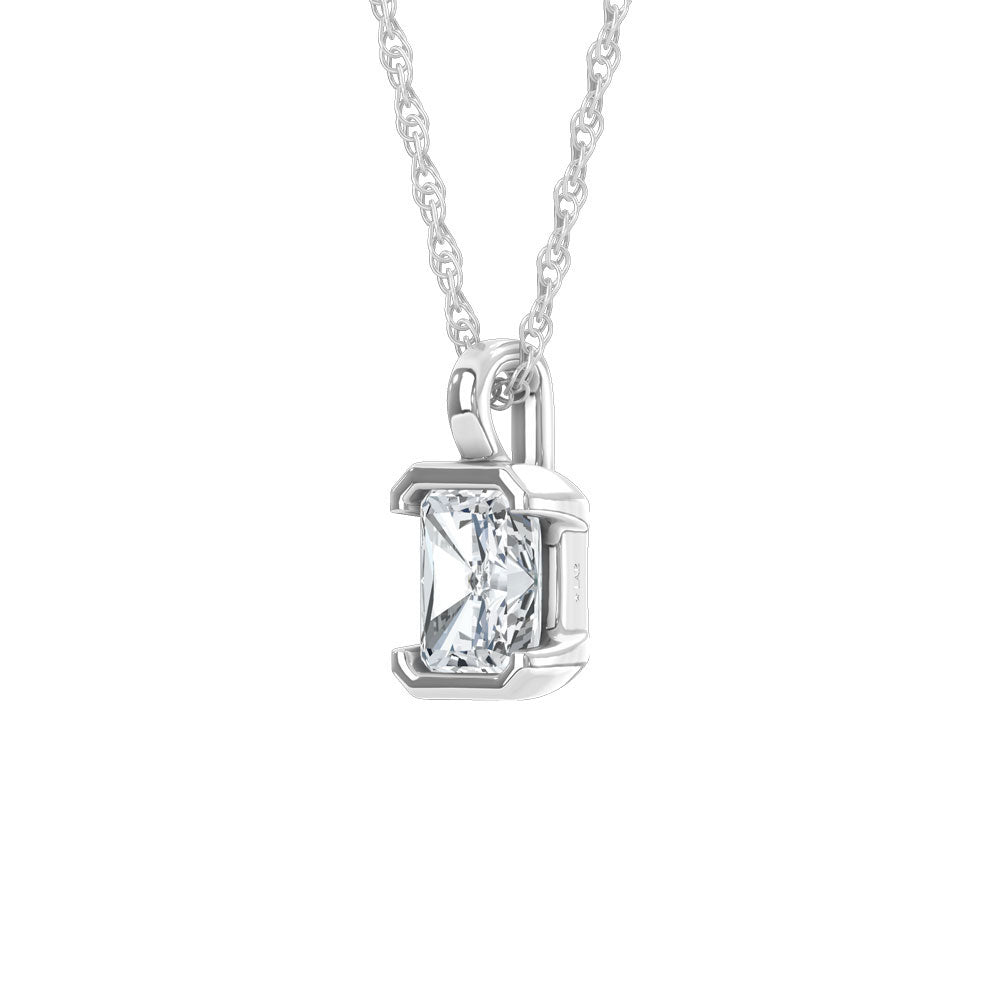 14K White Gold Lab Grown Diamond 1/2 Ct.Tw. Radiant Pendant  Picasso Gold & Diamond Jewelry