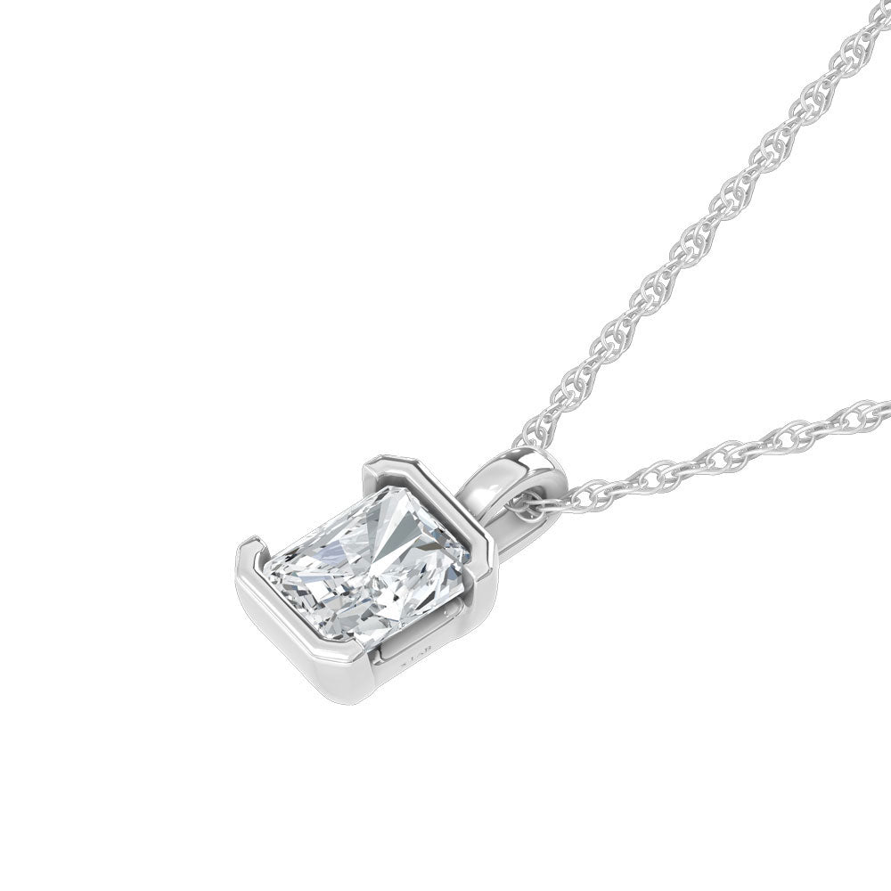 14K White Gold Lab Grown Diamond 1/2 Ct.Tw. Radiant Pendant  Picasso Gold & Diamond Jewelry