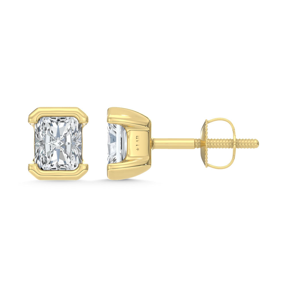 14K Yellow Gold Lab Grown Diamond 1/2 Ct.Tw. Radiant Stud Earrings  Picasso Gold & Diamond Jewelry