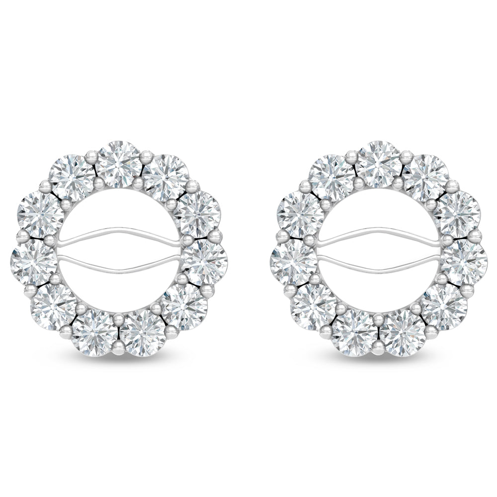 14K White Gold Lab Grown Diamond 3/4 Ct.Tw. Jacket Earrings