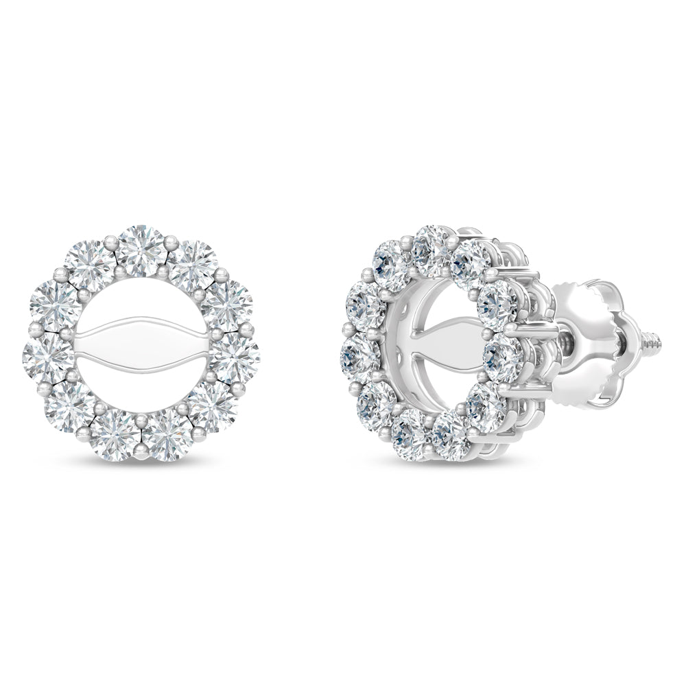 14K White Gold Lab Grown Diamond 1/2 Ct.Tw. Jacket Earrings