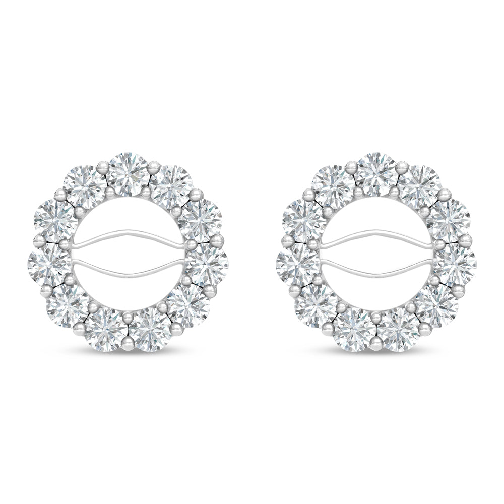 14K White Gold Lab Grown Diamond 1/2 Ct.Tw. Jacket Earrings