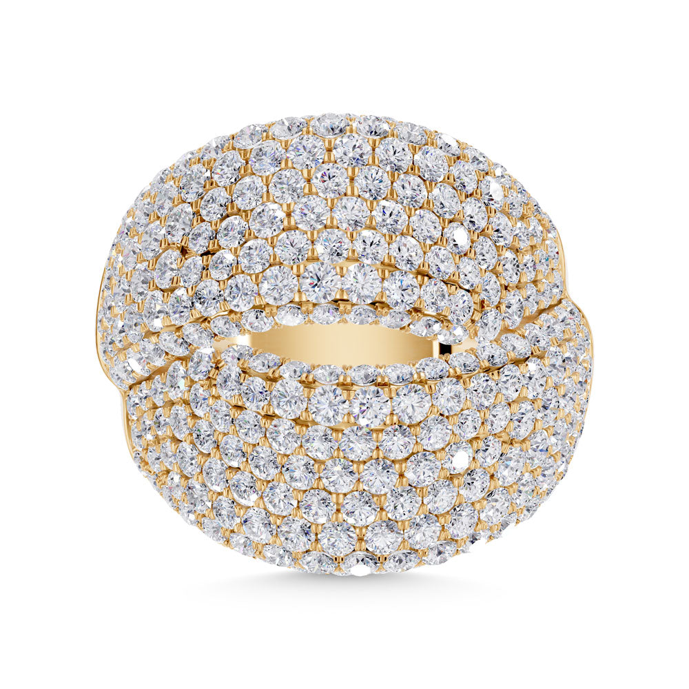 14K Yellow Gold Lab Grown Diamond 3 7/8 ct. tw. Fashion Ring, side profile view showing the band