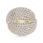 14K Yellow Gold Lab Grown Diamond 3 7/8 ct. tw. Fashion Ring, side profile view showing the band