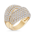 14K Yellow Gold Lab Grown Diamond 3 7/8 ct. tw. Fashion Ring, top view of the diamonds