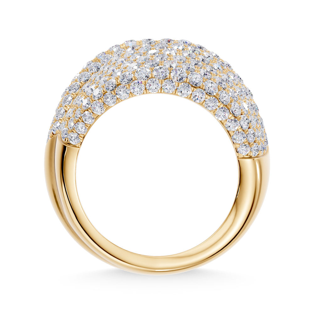 14K Yellow Gold Lab Grown Diamond 3 7/8 ct. tw. Fashion Ring, close-up of the diamond setting