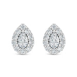 10K White Gold Lab Grown Pear and Round Diamond 1/3 Ct.Tw. Stud Earrings  Picasso Gold & Diamond Jewelry