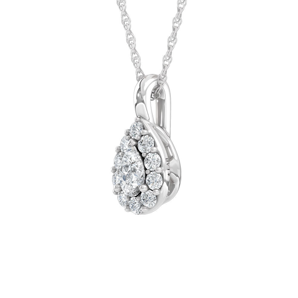 10K White Gold Lab Grown Diamond 1/4 Ct.Tw. Pear Pendant  Picasso Gold & Diamond Jewelry