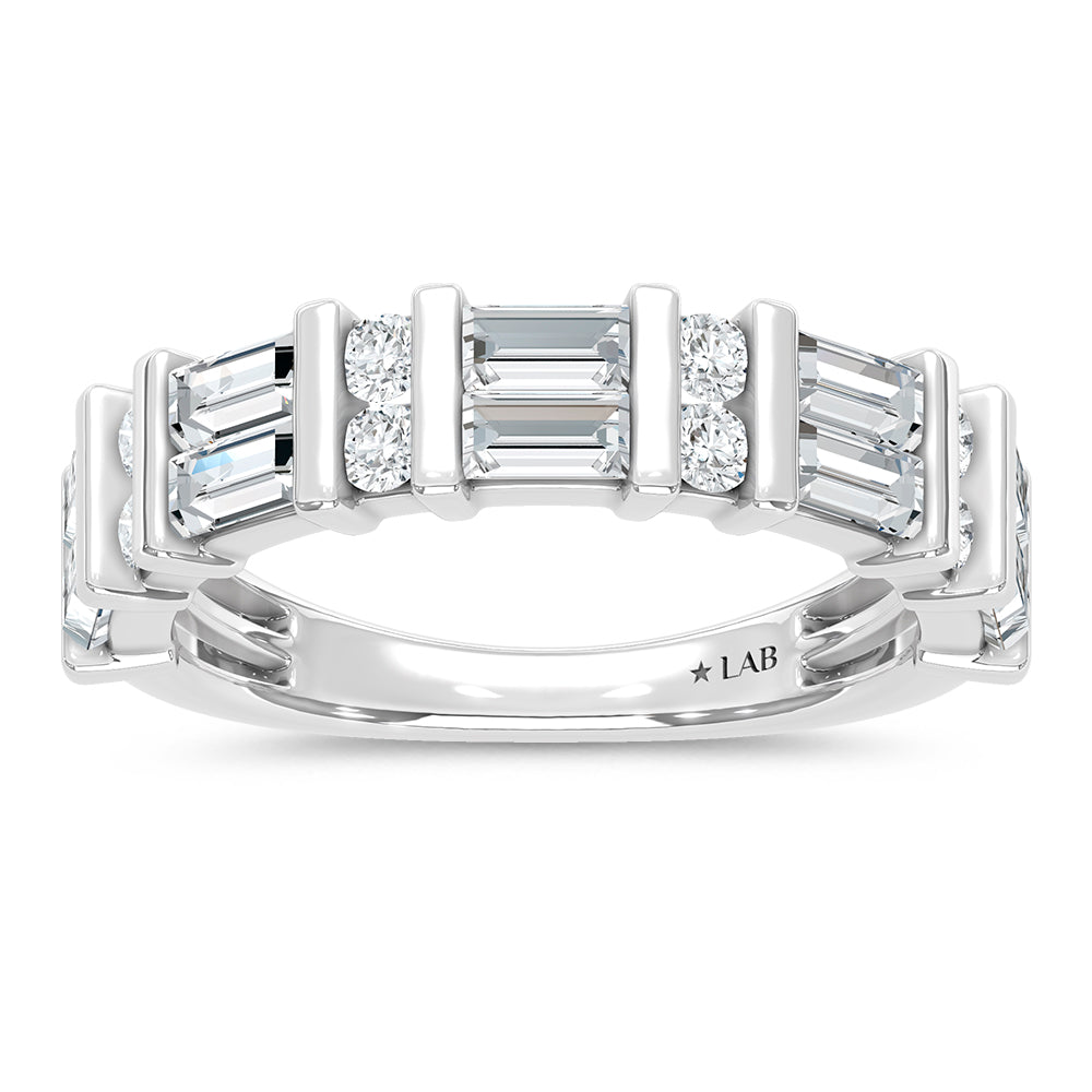 Lab-grown diamond 1/2 Ct. fashion band in 14K White Gold, product photography on a plain background.