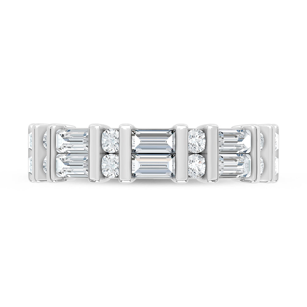 Lab-grown diamond 1/2 Ct. fashion band in 14K White Gold, studio shot.