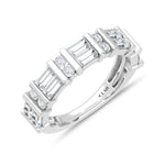 14K White Gold Lab Grown Diamond 3/4 ct. tw. Fashion Band, top view of the diamonds