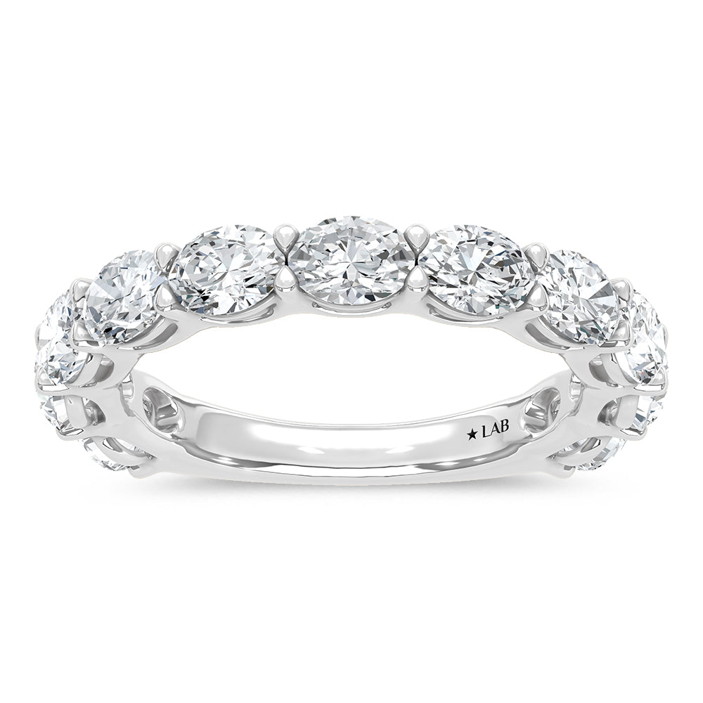 14K White Gold Lab Grown Diamond 2 1/5 ct. tw. Oval Shape East West Wedding Band | Picasso Gold & Diamond