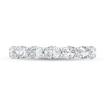 14K White Gold Lab Grown Diamond 2 1/5 ct. tw. Oval Shape East West Wedding Band, side profile view showing the band