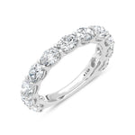 14K White Gold Lab Grown Diamond 2 1/5 ct. tw. Oval Shape East West Wedding Band, top view of the diamonds
