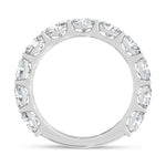 14K White Gold Lab Grown Diamond 2 1/5 ct. tw. Oval Shape East West Wedding Band, close-up of the diamond setting