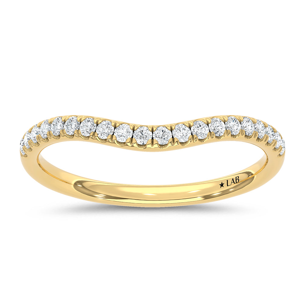 14K Yellow Gold Lab Grown Diamond 1/6 ct. tw. Chevron Band | Picasso Gold & Diamond