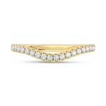 14K Yellow Gold Lab Grown Diamond 1/6 ct. tw. Chevron Band, side profile view showing the band