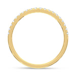 14K Yellow Gold Lab Grown Diamond 1/6 ct. tw. Chevron Band, close-up of the diamond setting