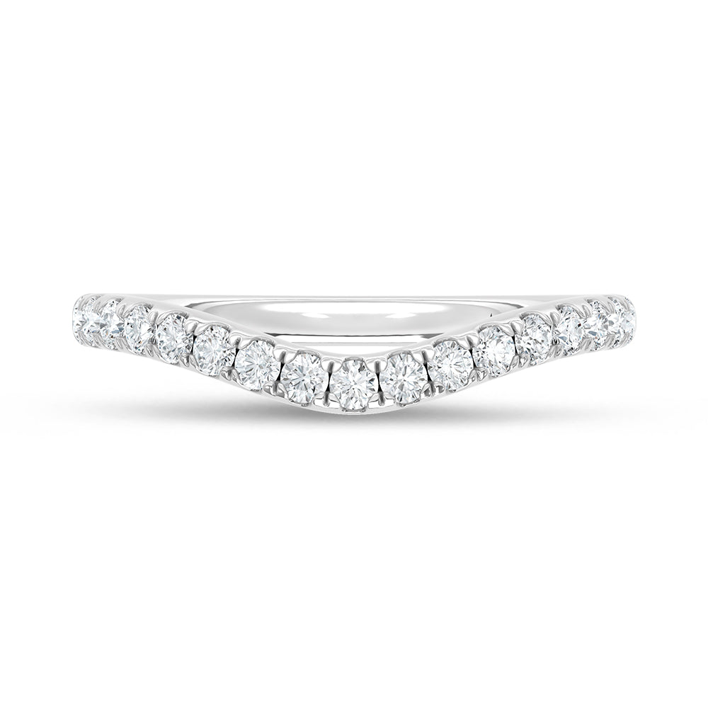 14K White Gold Lab Grown Diamond 1/3 ct. tw. Chevron Band, side profile view showing the band