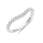 14K White Gold Lab Grown Diamond 1/3 ct. tw. Chevron Band, top view of the diamonds