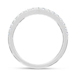 14K White Gold Lab Grown Diamond 1/3 ct. tw. Chevron Band, close-up of the diamond setting
