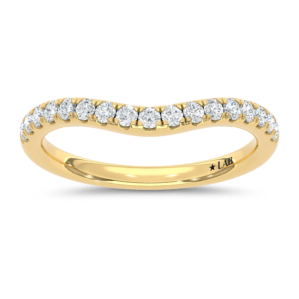 14K Yellow Gold Lab Grown Diamond 1/3 ct. tw. Chevron Band | Picasso Gold & Diamond