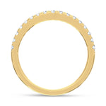 14K Yellow Gold Lab Grown Diamond 1/3 ct. tw. Chevron Band, close-up of the diamond setting