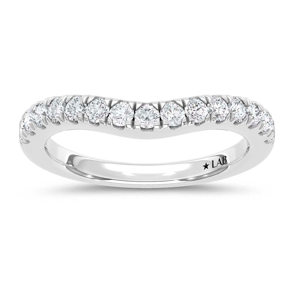14K White Gold Lab Grown Diamond 1/2 ct. tw. Chevron Band | Picasso Gold & Diamond