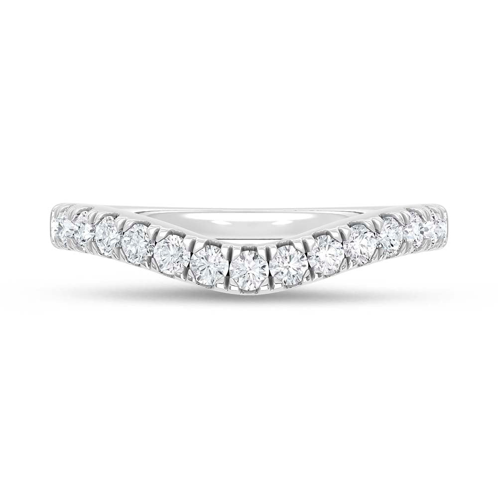 14K White Gold Lab Grown Diamond 1/2 ct. tw. Chevron Band, side profile view showing the band