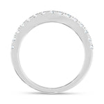 14K White Gold Lab Grown Diamond 1/2 ct. tw. Chevron Band, close-up of the diamond setting