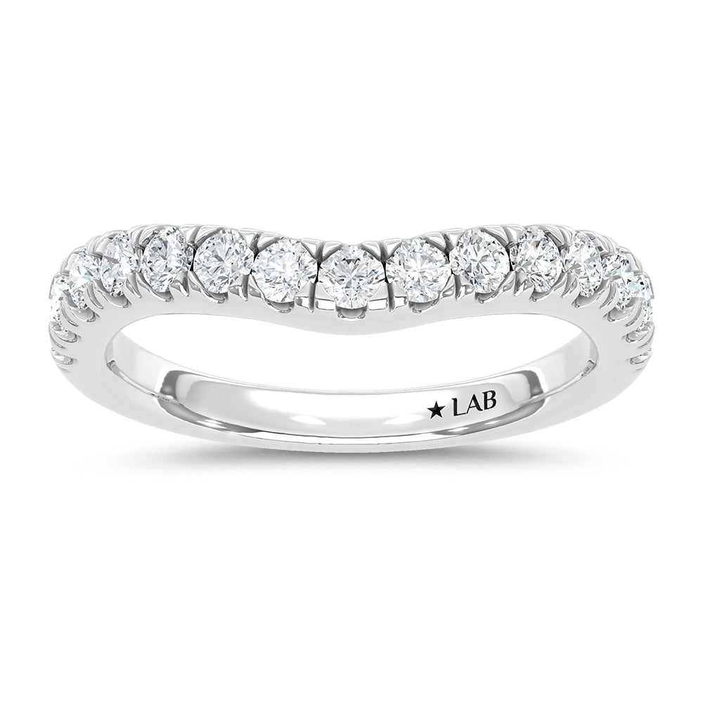 14K White Gold 3/4 ct. tw. Lab Grown Diamond Chevron Band | Picasso Gold & Diamond