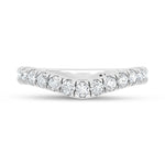 14K White Gold 3/4 ct. tw. Lab Grown Diamond Chevron Band, side profile view showing the band