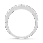 14K White Gold 3/4 ct. tw. Lab Grown Diamond Chevron Band, close-up of the diamond setting