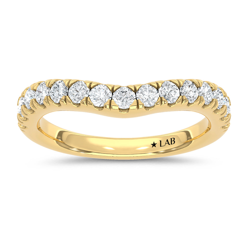 14K Yellow Gold 3/4 ct. tw. Lab Grown Diamond Chevron Band | Picasso Gold & Diamond