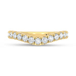14K Yellow Gold 3/4 ct. tw. Lab Grown Diamond Chevron Band, side profile view showing the band