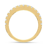 14K Yellow Gold 3/4 ct. tw. Lab Grown Diamond Chevron Band, close-up of the diamond setting