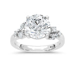 14K White Gold lab-grown diamond 3 1/4 ct.tw. round-shape engagement ring, front view | Picasso Gold & Diamond Jewelry.
