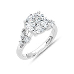14K White Gold lab-grown diamond 3 1/4 ct.tw. round-shape engagement ring, side profile view.