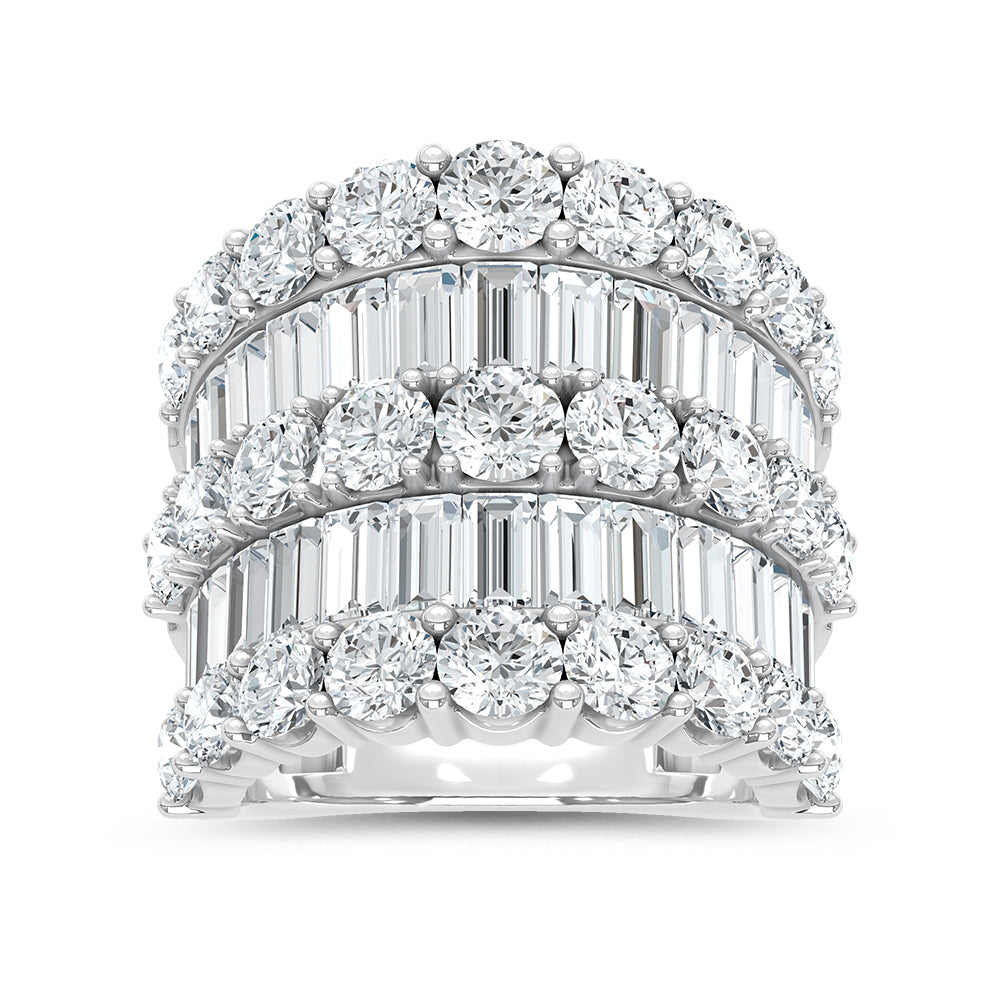 14K White Gold Lab Grown Diamond 8 ct. tw. Fashion Band, side profile view showing the band