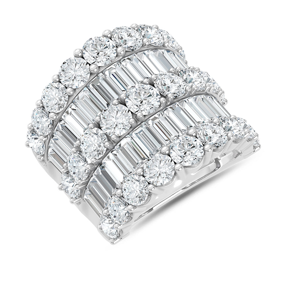14K White Gold Lab Grown Diamond 8 ct. tw. Fashion Band, top view of the diamonds