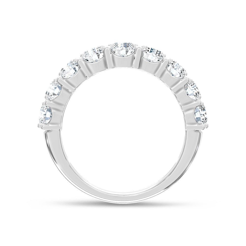 14K White Gold Lab Grown Diamond 8 ct. tw. Fashion Band, close-up of the diamond setting