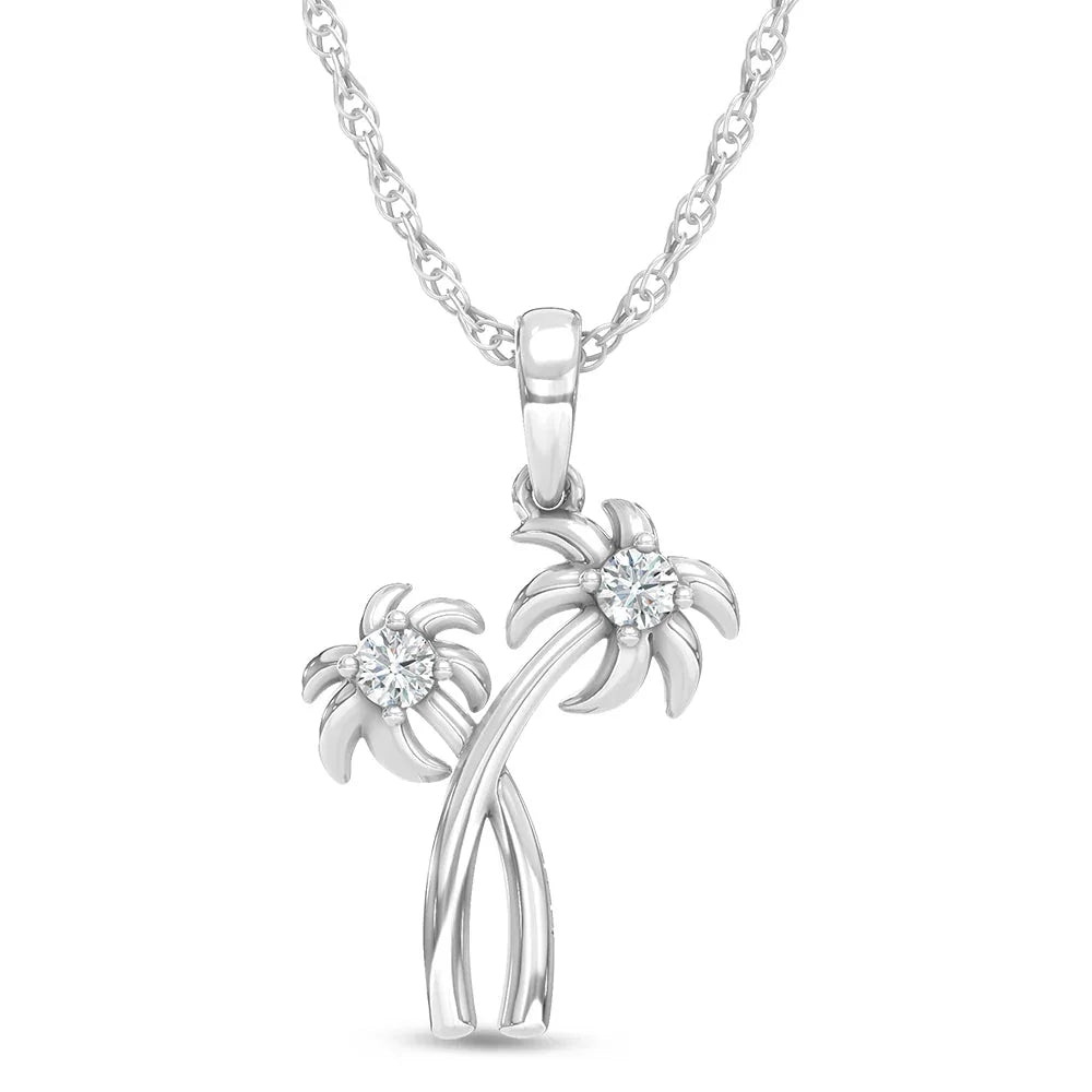 14K White Gold Lab Grown Diamond 1/10 Ct.Tw.Fashion Pendant  Picasso Gold & Diamond Jewelry