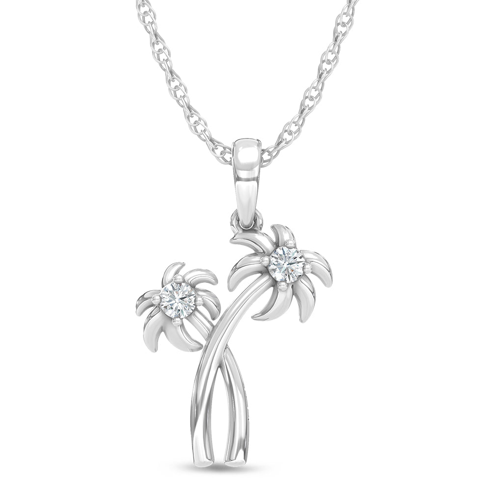 14K White Gold Lab Grown Diamond 1/10 Ct.Tw.Fashion Pendant  Picasso Gold & Diamond Jewelry