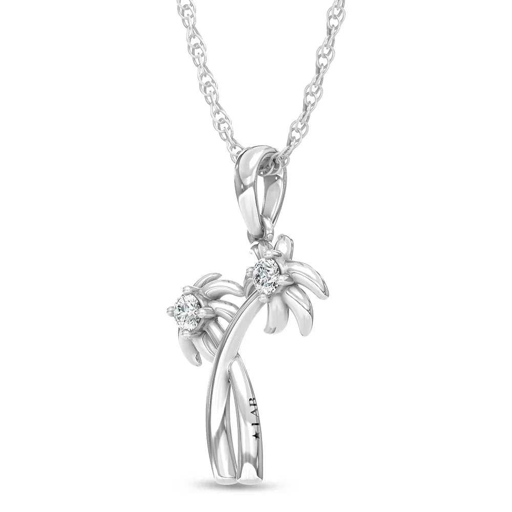 14K White Gold Lab Grown Diamond 1/10 Ct.Tw.Fashion Pendant  Picasso Gold & Diamond Jewelry
