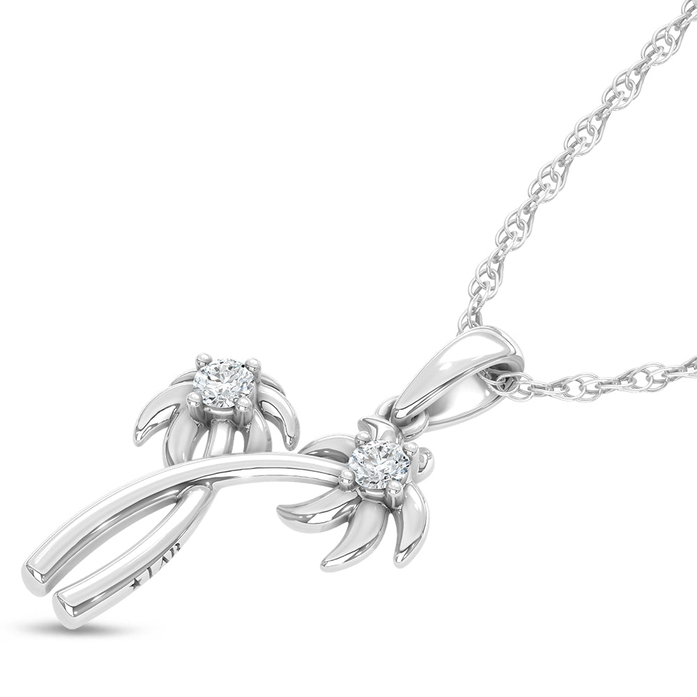 14K White Gold Lab Grown Diamond 1/10 Ct.Tw.Fashion Pendant  Picasso Gold & Diamond Jewelry