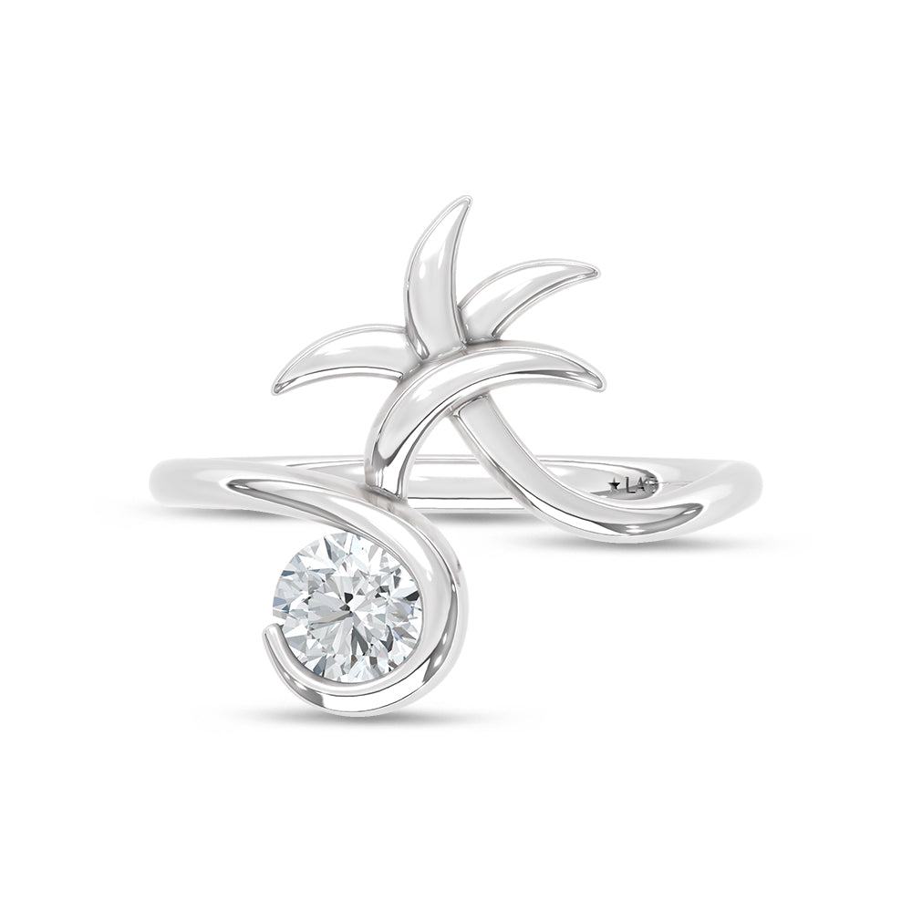 14K White Gold Lab Grown Diamond 1/2 ct. tw. Fashion Ring, detailed angle view